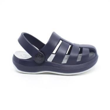 Imagem de Babuche Sandália Plugt Pop Kids Gelo/Marinho 236.001, 33/34