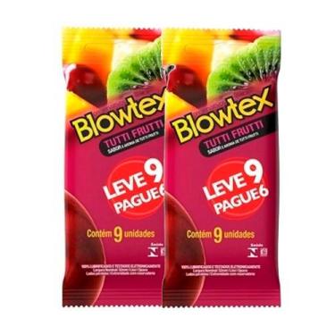 Imagem de Kit 2 Preservativo Blowtex Sabor Tutti Frutti 9 Unidades