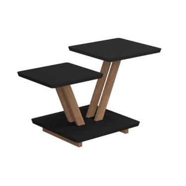 Imagem de Mesinha Mesa Centro Sala Decorativa Dupla - A7home, Preto