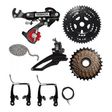 Imagem de Relação Marchas 21v Kit Bicicleta Câmbios Coroa Yamada Freio, Yamada