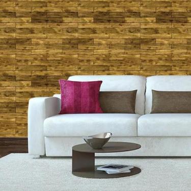 Imagem de Papel De Parede Madeira Ripa Teca Horizontal Autocolante - LRP