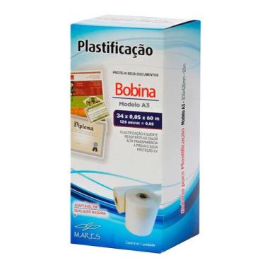 Imagem de Bobina para Plastificação 34 cm 60 metros 0,05mm 125micras - Mares