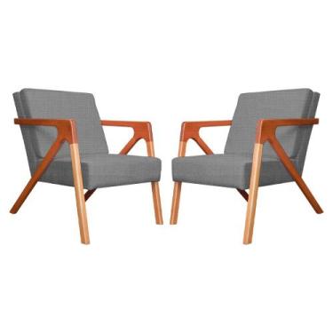 Imagem de Kit 02 Poltronas Decorativas Monalisa para Sala Linho Cores - DS Estof