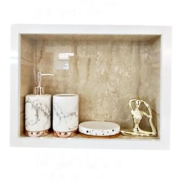 Imagem de Nicho Para Banheiro de Porcelanato 40x30x10 Cm - PHZ, Travertino