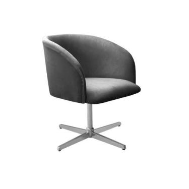 Imagem de Poltrona Decorativa Atenas Cadeira Giratória Pé Metal Fixo - Bella Dec