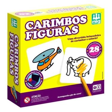 Imagem de Carimbos figuras + giz de cera - 28 peças - nig