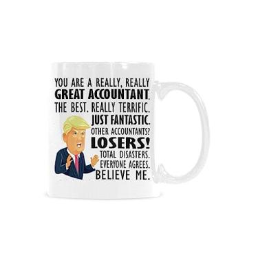 Imagem de FEIMOT Caneca engraçada de contador Trump Caneca CPA Colega de trabalho Caneca Conservadora de Café Contabilidade Fiscal Profissional 325 ml Caneca de cerâmica