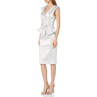 Imagem de Black Halo Bainha feminina Aston Cocktail, Prateado claro, 40