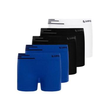 Imagem de Kit com 5 Cuecas Infantil Boxer Lupinho 132-002 - LUPO, Preto, M