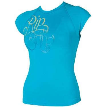 Imagem de Rip Curl Rash Guard feminino clássico Dramarama manga cavada (Aqua, 12)