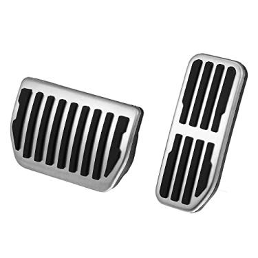 Imagem de X AUTOHAUX 2 peças de capas de pedal de freio e acelerador de gás antiderrapante sem perfuração de liga de alumínio para Jaguar XF 2016-2020 para Jaguar XE 2016-2020