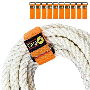 Imagem de Correias Super Stretch Wrap-It Storage – (10) Laranja de 23 cm – Tiras Elásticas de Gancho e Laço – Organizador de Cabos de Extensão, Alças de Mangueira e Cabos, Envoltório de Cabo, Porta-Cabos, Acessórios de Armazenamento de Garagem e RV