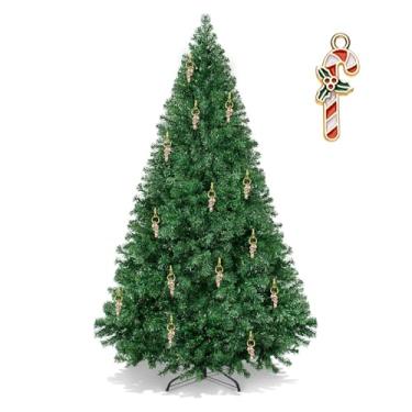 Imagem de Woxidzyx Presentes de Natal, pingentes de Natal para artesanato de joias, luvas e meias de Natal, guarda-chuva de Natal, boneco de neve, Papai Noel, alce de Natal, Small, Metal, Ágata