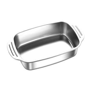 Imagem de Generic Grelha de peixe de aço inoxidável, assadeira com alças, bandeja multifuncional para serviço de alimentos para churrasco, jantar em casa, Fundo Plano