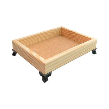 Imagem de Bandeja Retangular sem Alça 18,5x14,5x3 com Pé Piano Madeira Pinus 10m