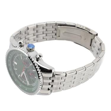 Imagem de Relógio de Quartzo Masculino Calendário Fase da Lua Pulseira de Aço Inoxidável Relógio de Pulso para Diversas Ocasiões Presentes (Verde)