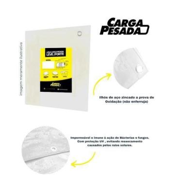 Imagem de Lona Plástica Branca Impermeável 300 Micras Multiuso 6x9 / 9x6 - CARGA