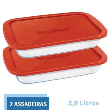 Imagem de Assadeira Retangular Vidro C Tampa 2,9L Marinex Nadir - 2 Un - NADIR F