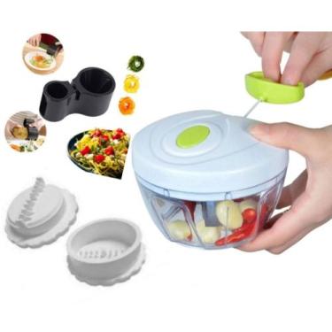 Imagem de Kit Triturador Manual Alimentos, Espiralizador com Amolador Facas - Sa