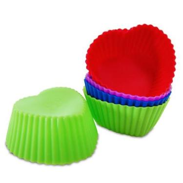 Imagem de Forma de cupcake em silicone coracao (6pcs) - KEHOME
