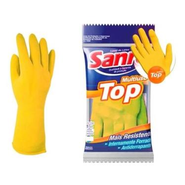 Imagem de Luva De Látex Sanro Multiuso Amarela