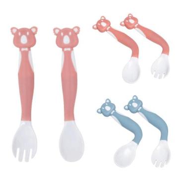 Imagem de Kit Talher Bebê Introdução Alimentar Flexível Coala Bichinho Buba - Bu