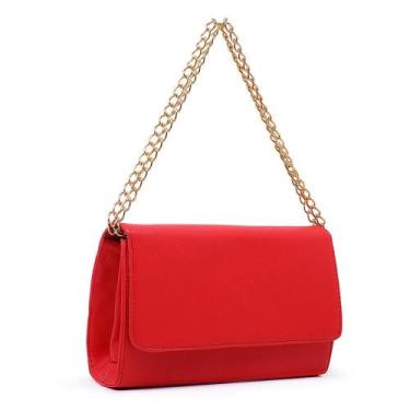 Imagem de Bolsa Feminina Clutch Casual Transversal Tiracolo Vermelho - CM Shoes