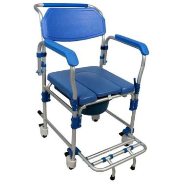 Imagem de Cadeira de Banho Dellamed D60 Alumínio 150Kg Acolchoada Com 4 Travas