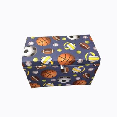 Imagem de Puff baú retangular para sala, quarto c/ pistão á gás - bola - NEGROMO