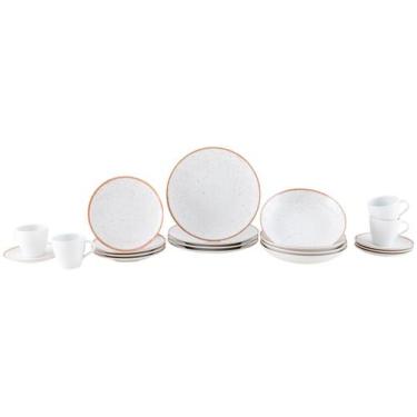 Imagem de Aparelho De Jantar 20 Peças Tramontina Redondo Porcelana Branco E Marr