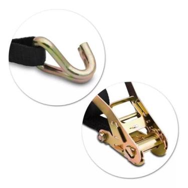 Imagem de kit 2 Cinta Com Catraca Carga 3 T 50mm 10 metro Caminhão Amarração - T