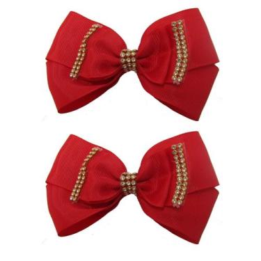 Imagem de Laço De Cabelo Adulto Elegante De Luxo 2 UNIDADES - POP, Vermelho