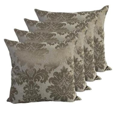 Imagem de  Kit 4 Capas De Almofadas Jacquard Medalhão 60x60 (tamanho Extra Grand