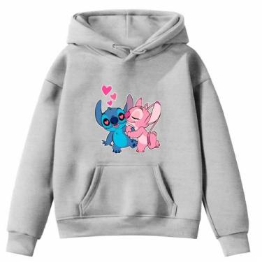 Imagem de Moletom Infantil Sti-tch Casal Desenho Infância Bolso Canguru Capuz - 