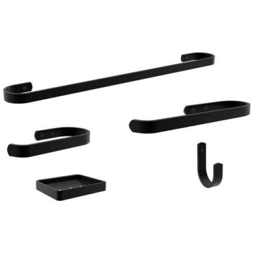 Imagem de Kit Acessórios de Banheiro 5 Peças - Marini Metais, Preto