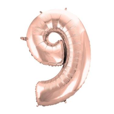Imagem de Balão Metalizado Número Rose Gold - 70cm - Extra Festas, 9