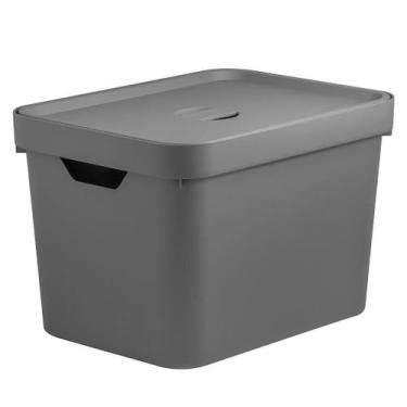 Imagem de Caixa Organizadora Multiuso Cube Com Tampa 18 Litros Ou Closet Armário