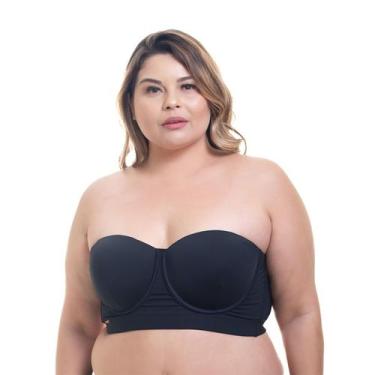 Imagem de Sutiã sem alça Plus Size - Reforçado - Vislumbre, Preto, 54
