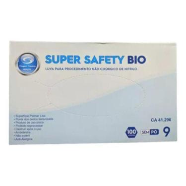 Imagem de Luvas Super Safety Nitrilo Azul Medical 100 Unid, T9/G, Azul