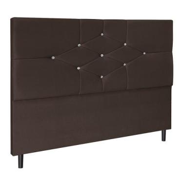 Imagem de Cabeceira T Cross Marrom Estofada para Cama Box Casal Queen Size 164Cm