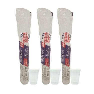 Imagem de 3 Pacotes de Copo de 180mlTransparente PP Ultra com 100 unidades - ULT