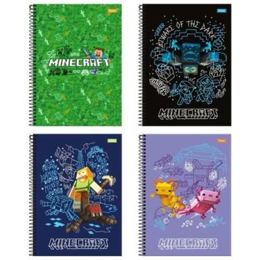Imagem de Caderno Espiral Universitário Minecraft 80 Folhas Foroni, Minecraft