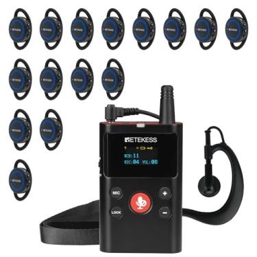 Imagem de Retekess Sistema de guia turístico TT126 com receptor de ouvido TT126R, tecnologia digital, fones de ouvido de guia turístico bidirecional para fábrica, igreja (1 transmissor e 15 receptores de