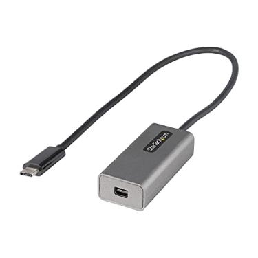Imagem de StarTech.com Adaptador USB C para Mini DisplayPort, 4K 60Hz USB Tipo C para mDP/Mini DP Monitor Conversor de Vídeo, Compatível com Thunderbolt 3, Cabo anexado de 12 polegadas, versão atualizada do