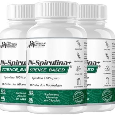 Imagem de 3x IN-Spirulina+ 500mg (Spirulina 360 Cápsulas) Imperium Nutrition