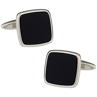Imagem de Abotoaduras pretas conservadoras Cuff-Daddy com caixa de apresentação
