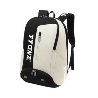 Imagem de Dynwave Bolsa de badminton masculina, bolsa de mão, equipamento, alças ajustáveis, bolsa de transporte, mochila esportiva, raquetes, mochila para esportes ao, Bege