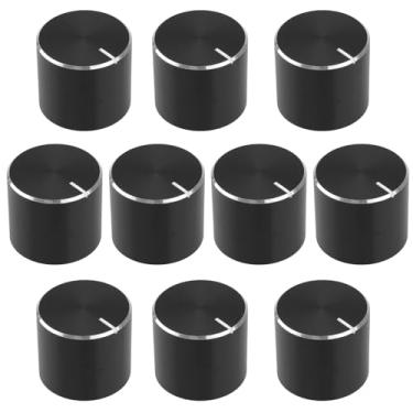 Imagem de Create idea 10 peças 13 mm x 15 mm Botão de potenciômetro de alumínio Botão rotativo botão de controle de volume adequado para potenciômetro de eixo tipo D de 6 mm preto