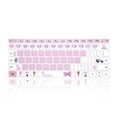 Imagem de MMDW Capa de silicone inglesa para teclado Microsoft Surface Pro 4 e Pro 7 2019/para Surface Pro 6 2018/para Surface Pro 5 2017 teclado para Surface Pro 6 12,3 polegadas, princesa
