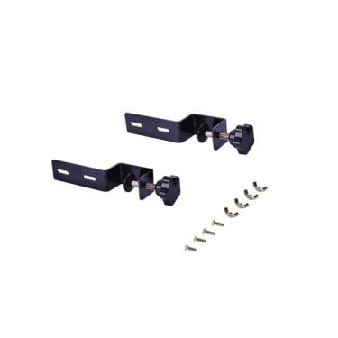 Imagem de Ioensy 2Pcs Pegboard Desk Mount Standing Holder Suportes de montagem de mesa Metal para 1-4,5 cm Suporte de painel de mesa para cozinha e escritório, Preto